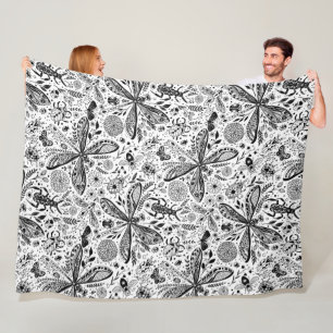 Cobertor De Velo Insetos de porta em azul escuro