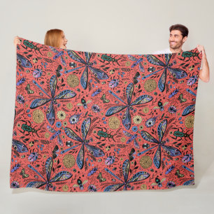 Cobertor De Velo Insetos de porta em vermelho-coral