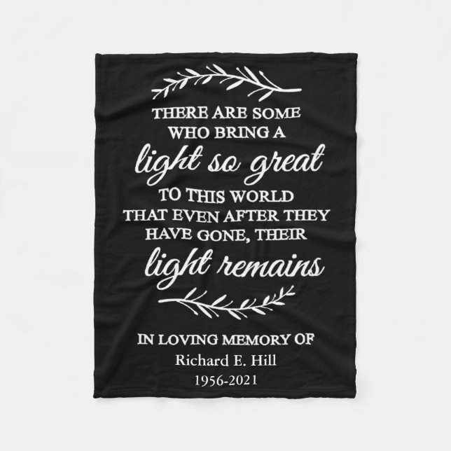 Cobertor De Velo Inspiração Personalizada A Luz Permanece (Frente)