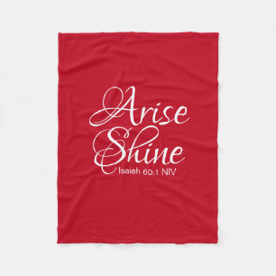 Cobertor De Velo Inspirador Levante e Brilhe Fé Natal Vermelho