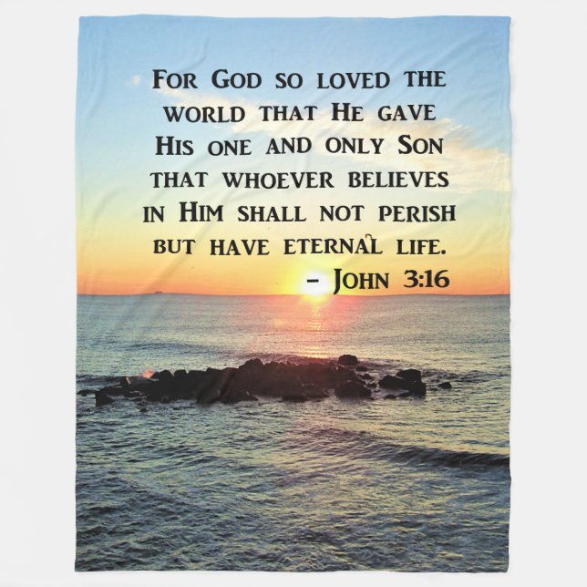 COBERTOR DE VELO INSPIRANDO JOHN 3:16 DESIGN DE FOTO SUNRISE (Frente)