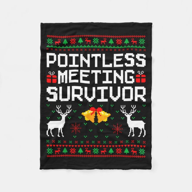 Cobertor De Velo Intless Meeting Survivor Ugly Christmas Sweater Of (Frente)