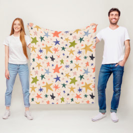 Cobertor De Velo Inverno Aconchegante Com Padrão de Estrela Colorid