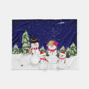 Cobertor De Velo Inverno da família do boneco de neve