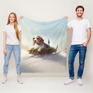 Cobertor De Velo Inverno da neve do Natal da Beagle