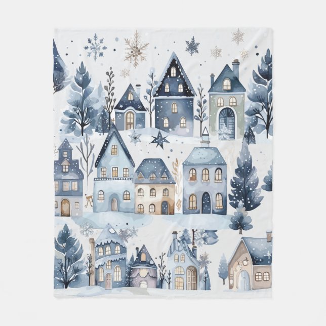 Cobertor De Velo Inverno Onederland Casas de Natal Aniversário (Frente)