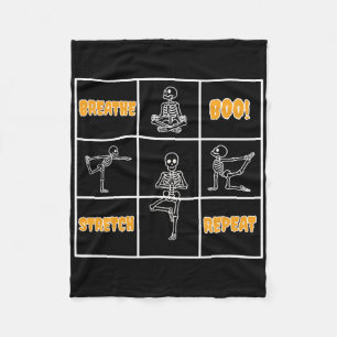 Cobertor De Velo Ioga de Esqueleto Halloween Engraçado Respire Boo