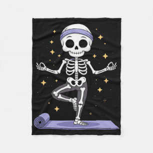 Cobertor De Velo Ioga de Esqueleto Halloween Meditação