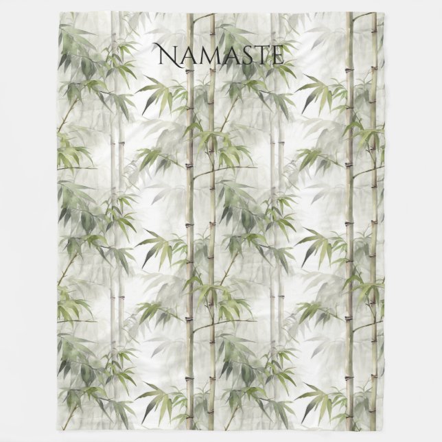 Cobertor De Velo Ioga de Mindfulness do Bambu Verde (Frente)