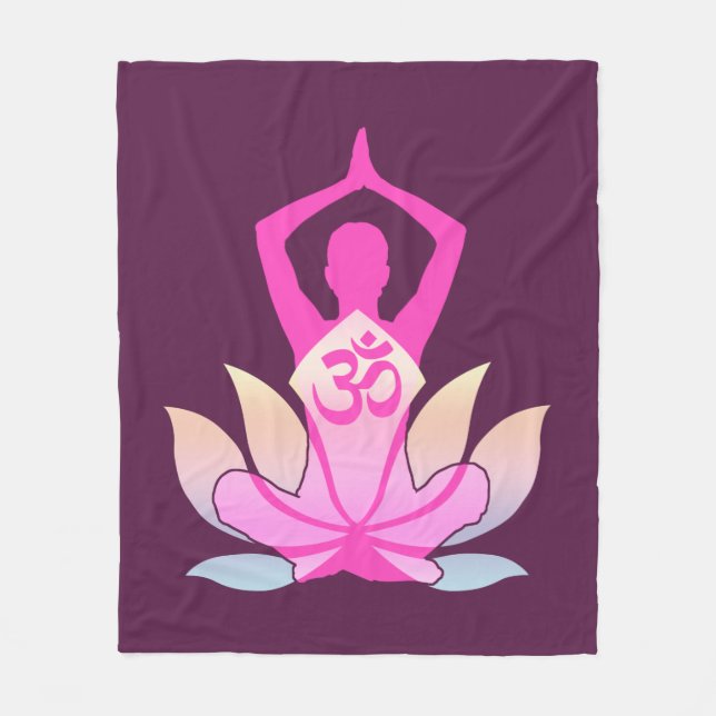 Cobertor De Velo Ioga espiritual da flor de OM Namaste Lotus no (Frente)