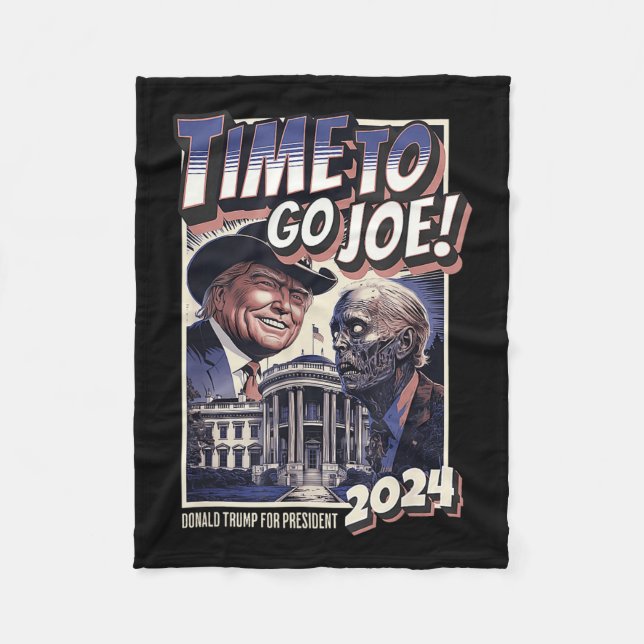 Cobertor De Velo Ir Joe Funny Pro Trump &amp; Zombie Biden 2024 (Frente)
