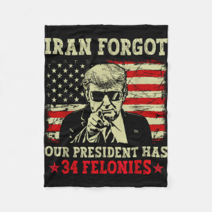 Cobertor De Velo Irã esqueceu que o presidente tem 34 crimes flag v