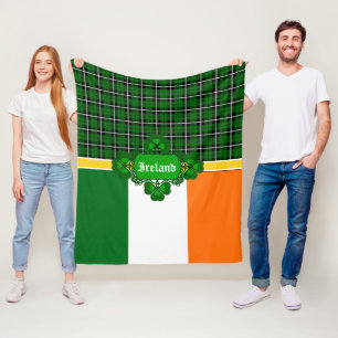Cobertor De Velo Ireland Tartan, bandeira, design Celtic shamrock