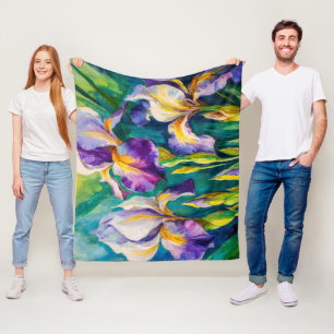 Cobertor De Velo Iris Floral Acrylic Painting