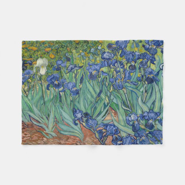 Cobertor De Velo Irises Fleece Blanket de Van Gogh (Frente (Horizontal))