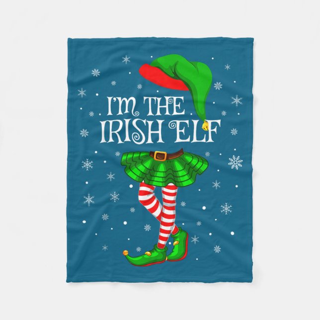 Cobertor De Velo Irish Elf Christmas Matching Family Women Girls El (Frente)