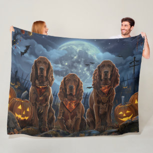 Cobertor De Velo Irish Red Setter Halloween Spooky