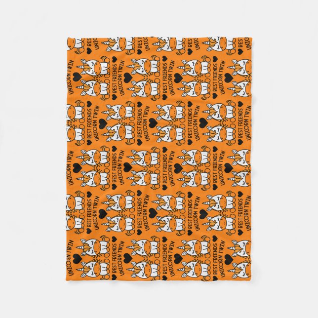 Cobertor De Velo Irmã Gêmea Unicorn (Frente)