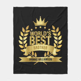 Cobertor De Velo Irmão do Mundo Melhor Preto e Dourado Divertido
