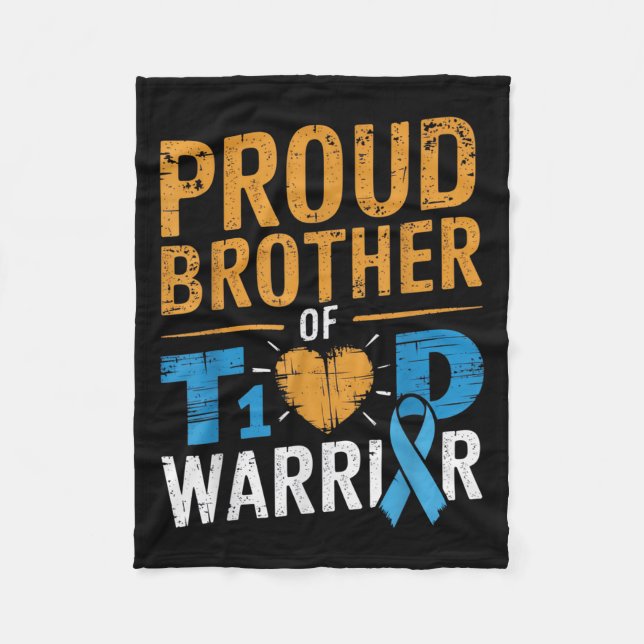 Cobertor De Velo Irmão Orgulhoso da Consciência do Guerreiro T1d S (Frente)