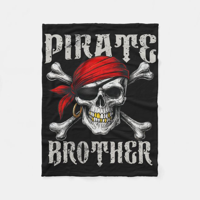 Cobertor De Velo Irmão Pirata Jolly Roger Flag E Skull Crossbon (Frente)