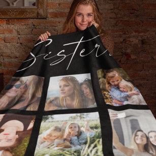 Cobertor De Velo Irmãs Personalizadas Folheto de Colagem de Fotos