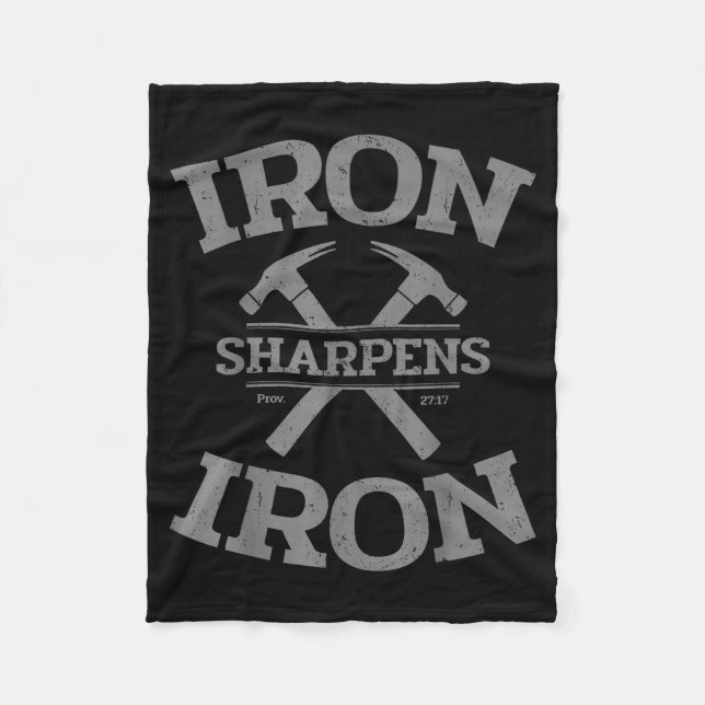 Cobertor De Velo Iron Sharpens Iron Proverbs 27_17 Gym Workout Men  (Frente)