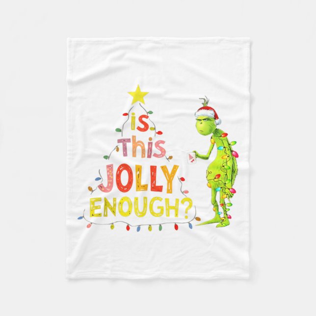Cobertor De Velo Is This Jolly Enough Green Funny Merry Christmas T (Frente)
