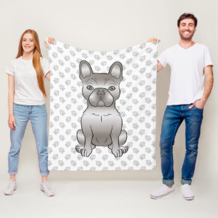 Cobertor De Velo Isabella French Bulldog / Frenchie Cute Dog & Paws