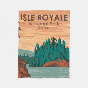Cobertor De Velo Isle Royale National Park Michigan Vintage
