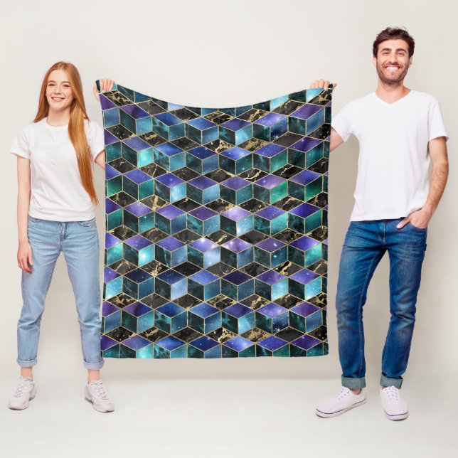 Cobertor De Velo Isométrica aquosa com Galáxia Dourada e Marble (In Situ)