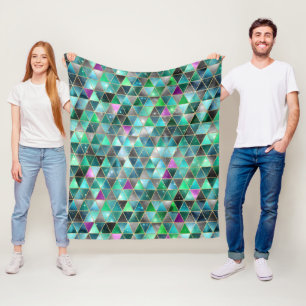 Cobertor De Velo Isométrica aquosa com Galáxia Dourada e Marble