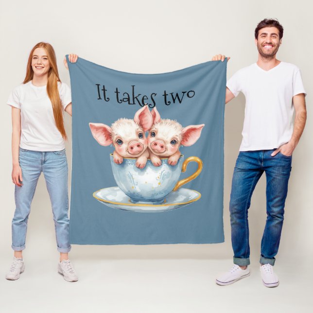 Cobertor De Velo It Takes Two Teacup Piglets (In Situ)