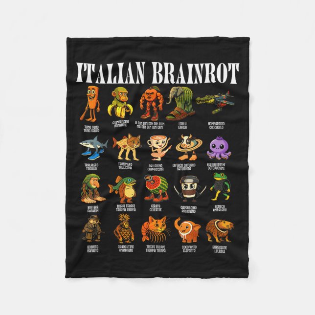 Cobertor De Velo Italian Brain Rot Italian Brainrot Funny Memes  (Frente)