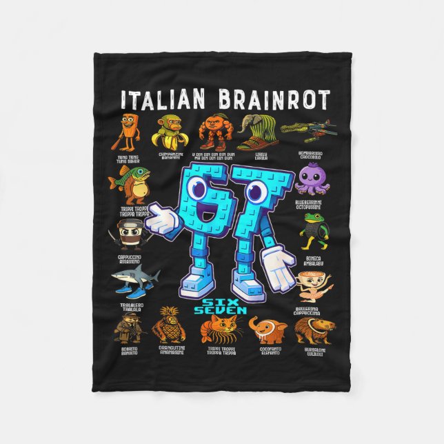 Cobertor De Velo Italian Brainrot Funny 67 Meme Birthday Decoration (Frente)