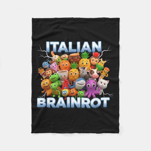 Cobertor De Velo Italy Italian Brainrot Funny Meme Characters Trend (Frente)