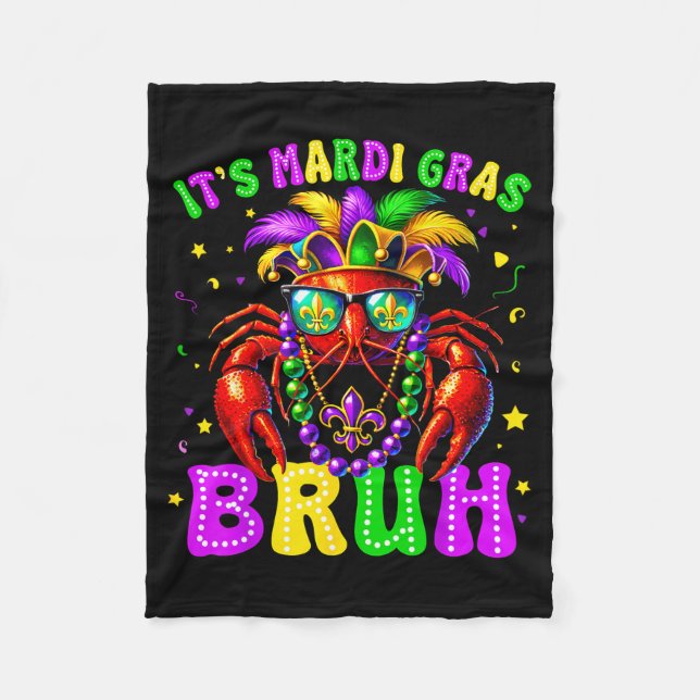 Cobertor De Velo Its Mardi Gras Bruh Funny Crawfish Outfit Boys Gir (Frente)