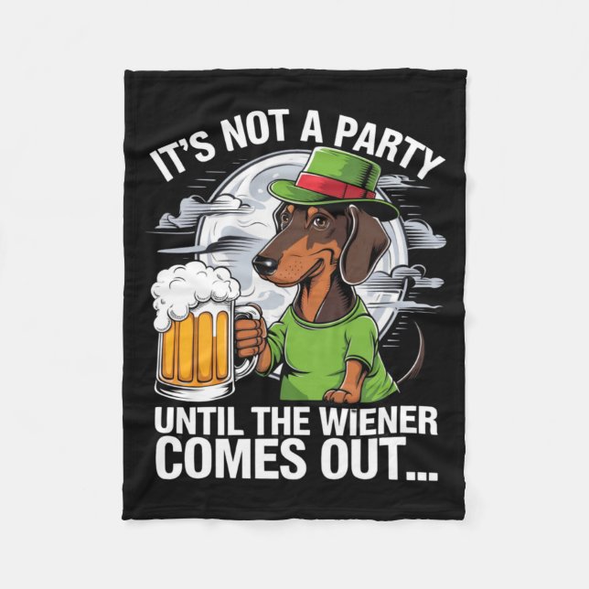 Cobertor De Velo Its Not A Party Until Dachshund Irish Beer Wiener  (Frente)