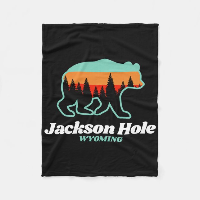 Cobertor De Velo Jackson Hole Wyoming Skiing Snowboard Bear (Frente)