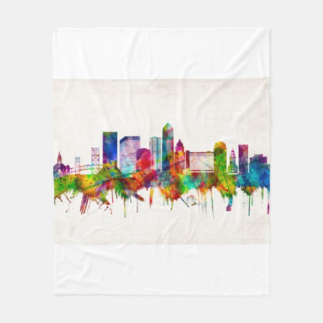 Cobertor De Velo Jacksonville Florida Skyline (Frente)
