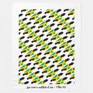 Cobertor De Velo JAMAICA FLAG Patriotic Jamaican Bedspread