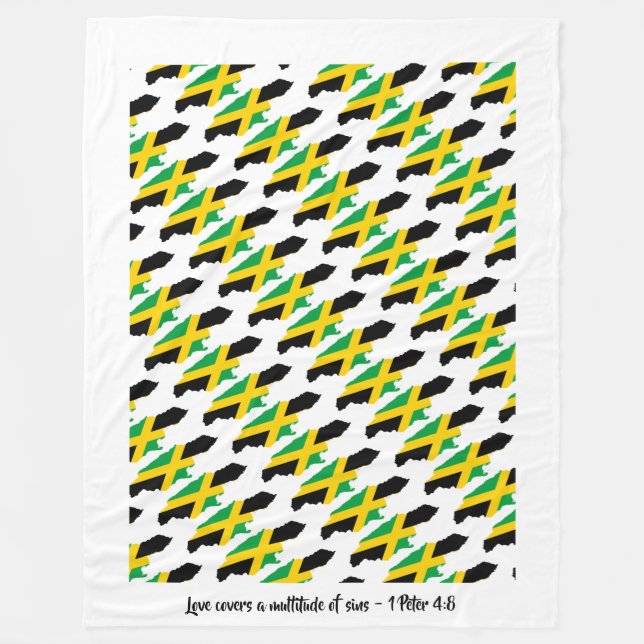Cobertor De Velo JAMAICA FLAG Patriotic Jamaican Bedspread (Frente)