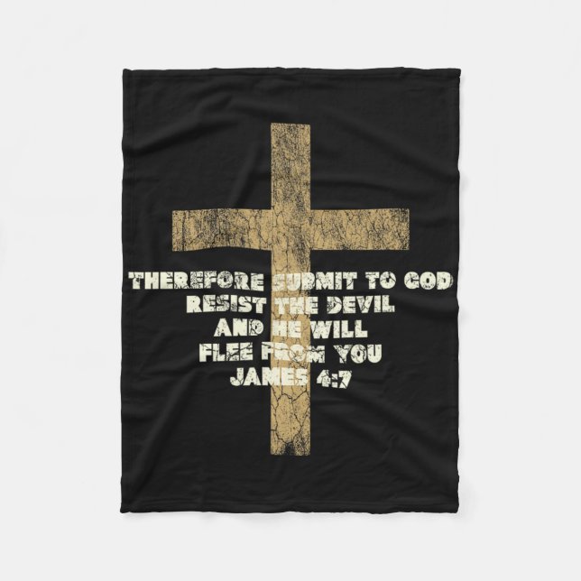 Cobertor De Velo James 47 Submeta A Deus Para Resistir À Bíblia Do  (Frente)