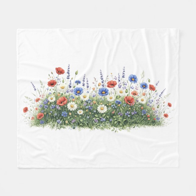 Cobertor De Velo jardim botânico de flores silvestres (Frente (Horizontal))