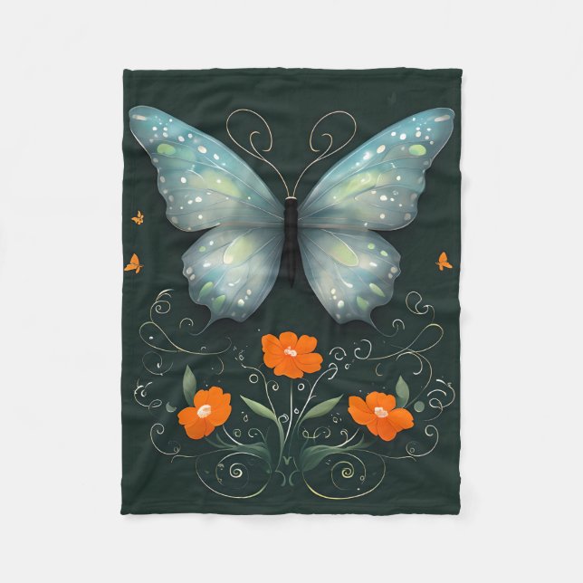 Cobertor De Velo Jardim da Borboleta Mística (Frente)