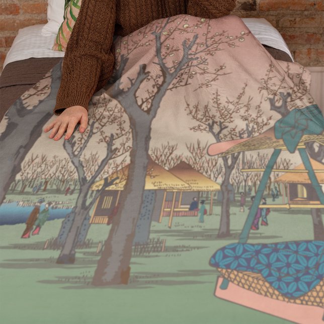 Cobertor De Velo Jardim De ameixa Por Hiroshige (Criador carregado)