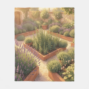 Cobertor De Velo Jardim de Ervas Mediterrâneo Ensolarado Lavanda Al