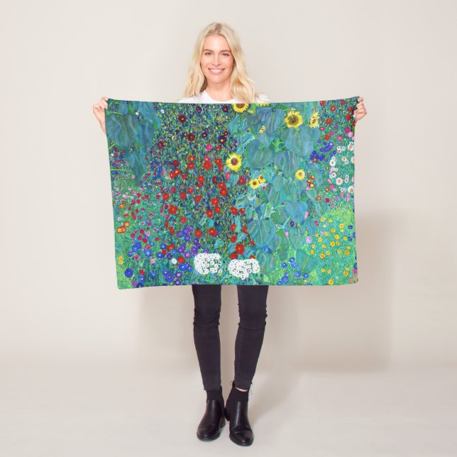 Cobertor De Velo Jardim de fazenda com girassóis, Gustav Klimt (In Situ)