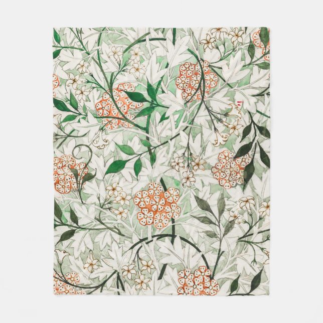 Cobertor De Velo Jardim de Jasmim William Morris Flor Clássica (Frente)