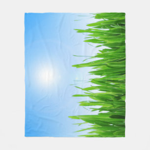 Cobertor De Velo Jardim de Relva Verde com Desenho de Céu Azul